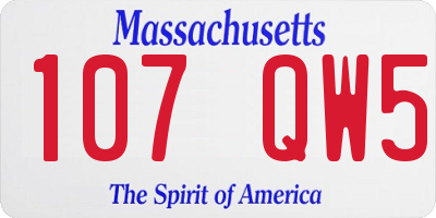 MA license plate 107QW5