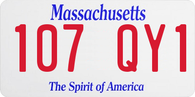 MA license plate 107QY1