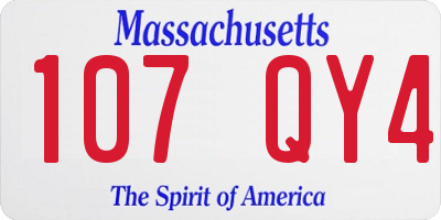 MA license plate 107QY4