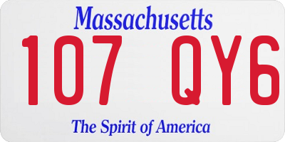 MA license plate 107QY6