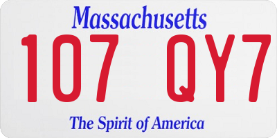 MA license plate 107QY7