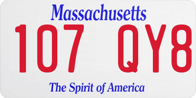MA license plate 107QY8