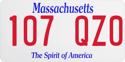 MA license plate 107QZ0