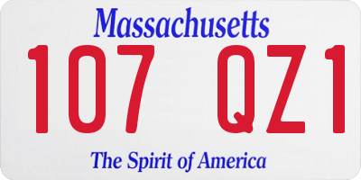 MA license plate 107QZ1