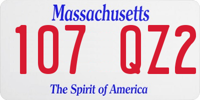MA license plate 107QZ2
