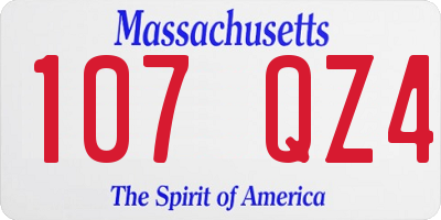MA license plate 107QZ4