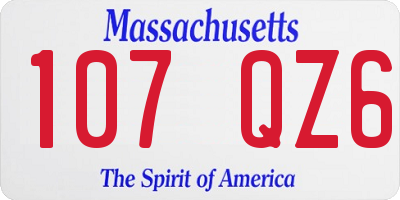 MA license plate 107QZ6