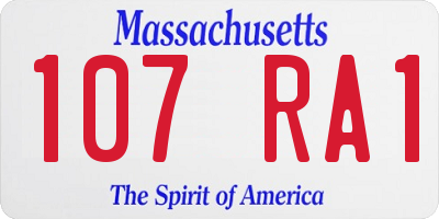 MA license plate 107RA1