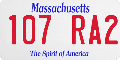 MA license plate 107RA2