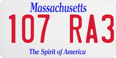 MA license plate 107RA3