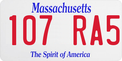 MA license plate 107RA5