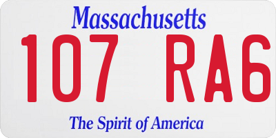 MA license plate 107RA6