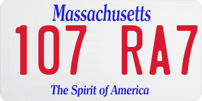 MA license plate 107RA7
