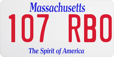 MA license plate 107RB0