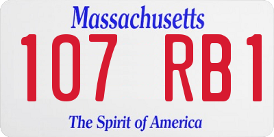 MA license plate 107RB1