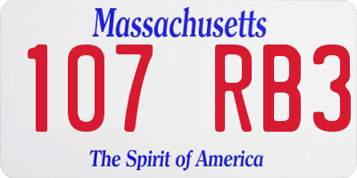 MA license plate 107RB3