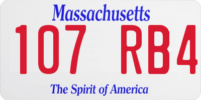 MA license plate 107RB4