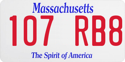 MA license plate 107RB8
