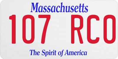 MA license plate 107RC0