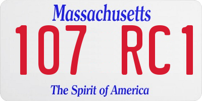 MA license plate 107RC1