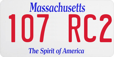 MA license plate 107RC2