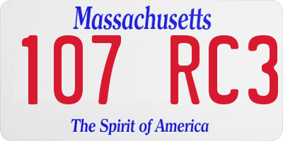 MA license plate 107RC3