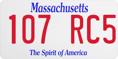 MA license plate 107RC5
