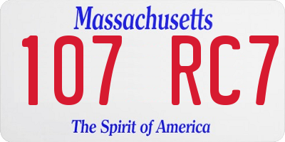 MA license plate 107RC7