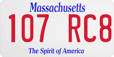MA license plate 107RC8