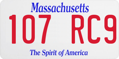 MA license plate 107RC9