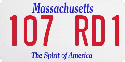 MA license plate 107RD1