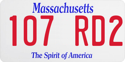 MA license plate 107RD2