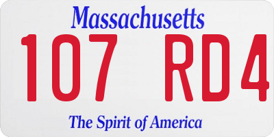 MA license plate 107RD4