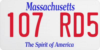 MA license plate 107RD5