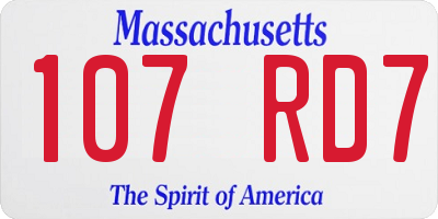 MA license plate 107RD7