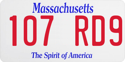 MA license plate 107RD9
