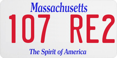 MA license plate 107RE2