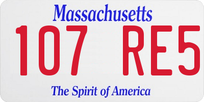MA license plate 107RE5
