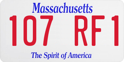 MA license plate 107RF1