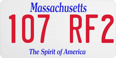 MA license plate 107RF2
