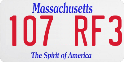 MA license plate 107RF3
