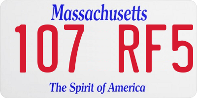 MA license plate 107RF5