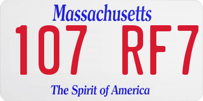 MA license plate 107RF7