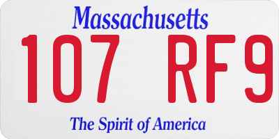 MA license plate 107RF9