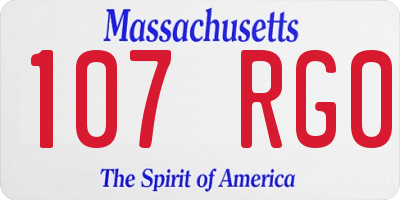 MA license plate 107RG0