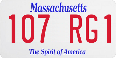 MA license plate 107RG1
