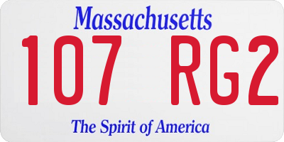MA license plate 107RG2