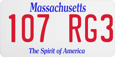 MA license plate 107RG3
