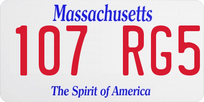 MA license plate 107RG5