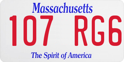 MA license plate 107RG6